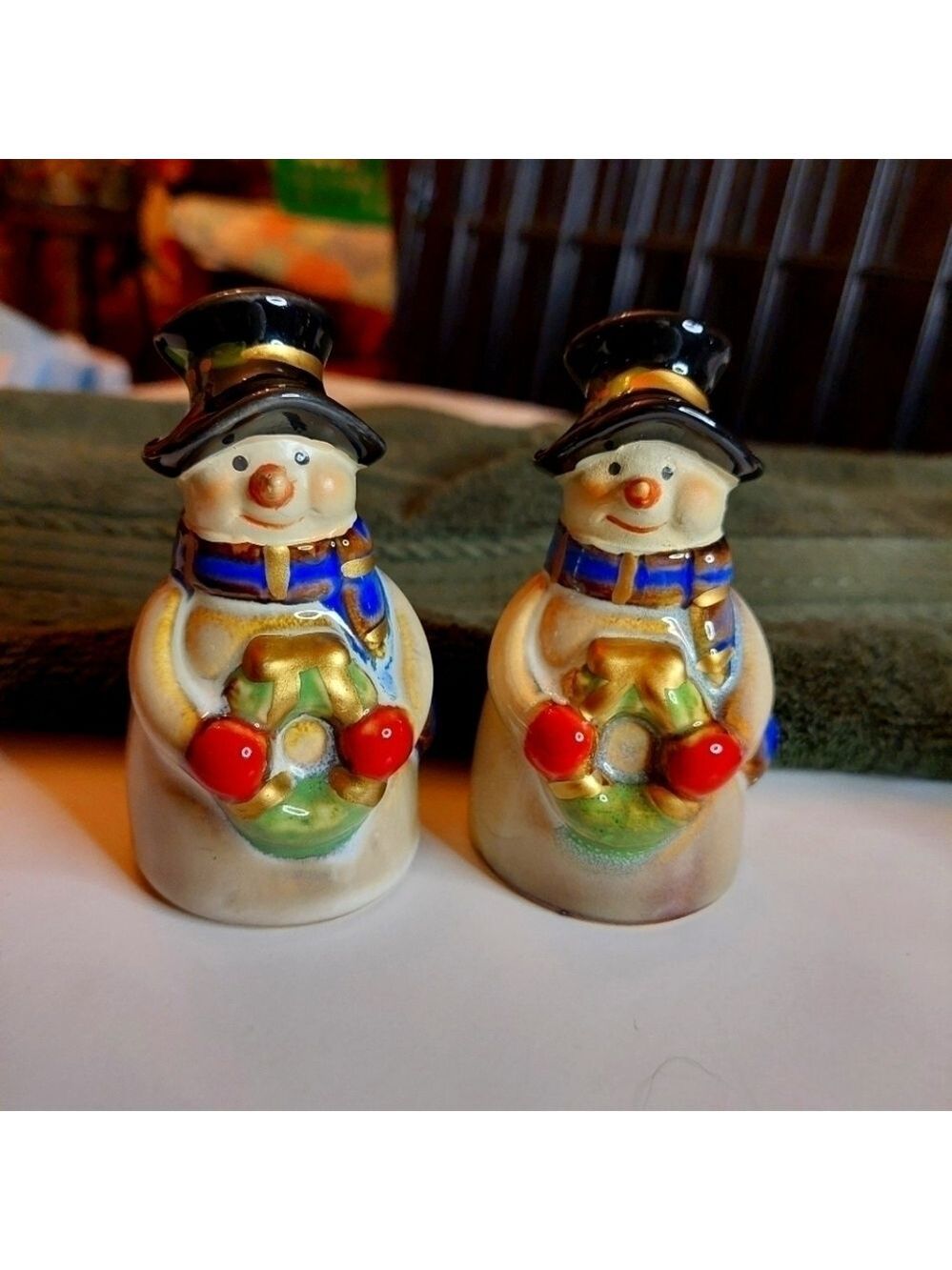 Vintage Jolly Snowman Salt & Pepper Shakers